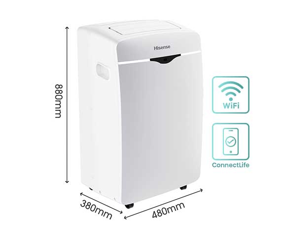 HISENSE A/C PORTATIL 12KBTU BLANCO