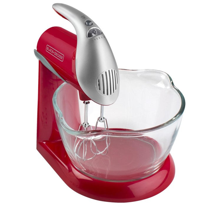 BATIDORA CON TAZON VIDRIO Y PLASTICO B+D ROJA