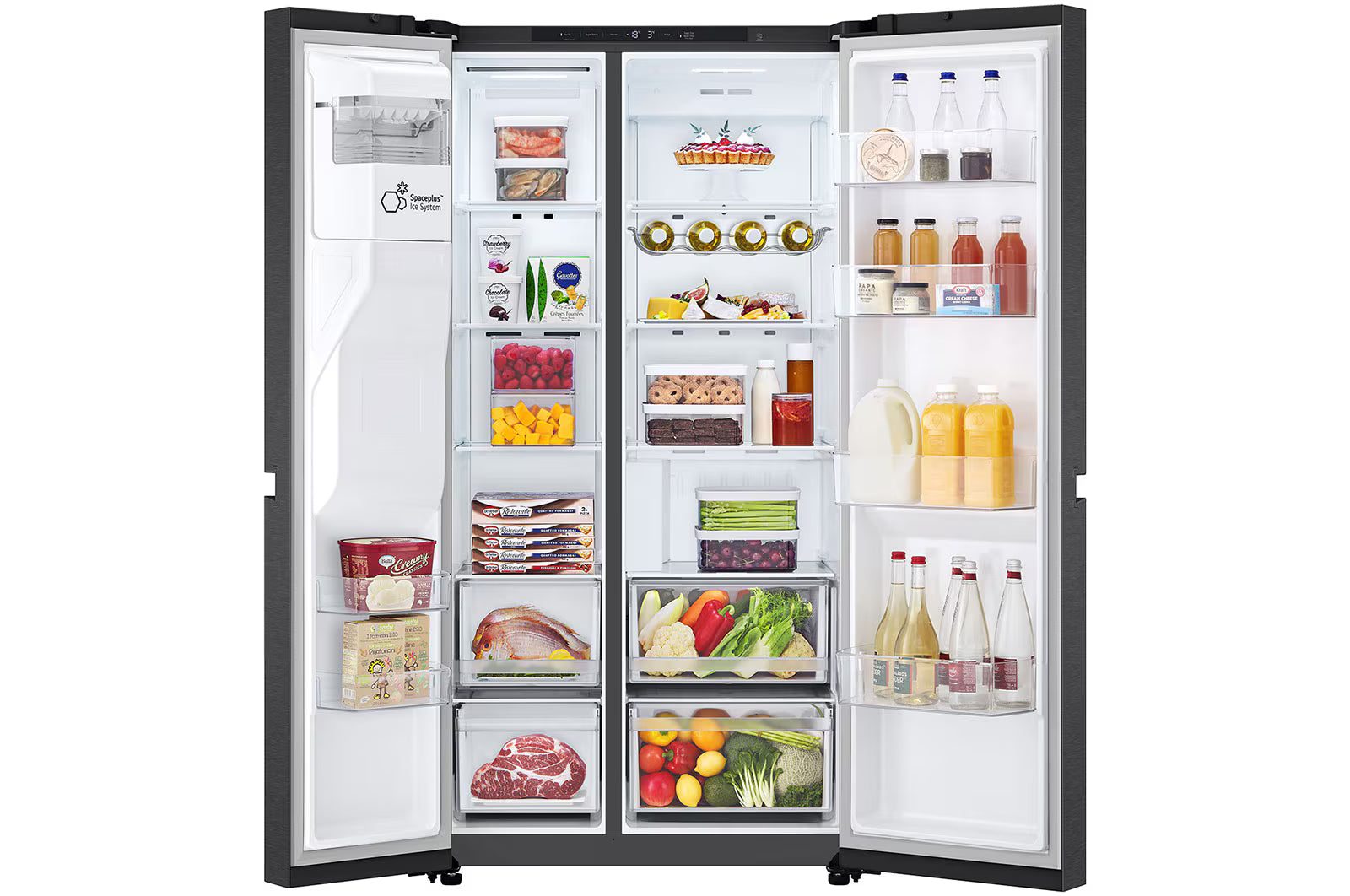 LG  REFRIGERADORA SIDE BY SIDE23pᶟ(Gross) / 22pᶟ(Net) SMART INVERTER ESSENCE MATTE BLACK VS25LQIK