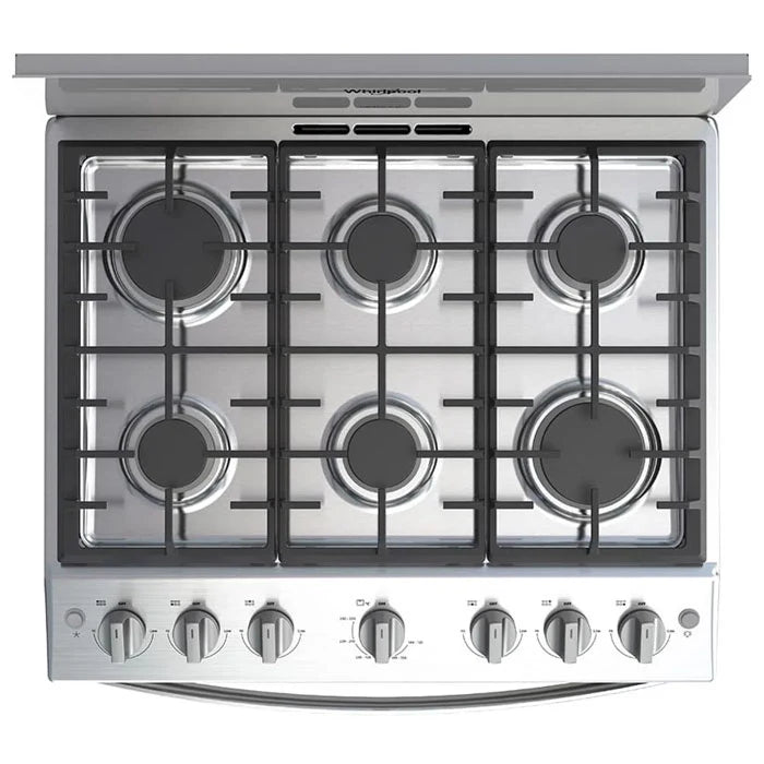 WHIRLPOOL ESTUFA  GAS 30 IN PARRILLAS HIERRO FUNDIDO GRIS LWFR3400D
