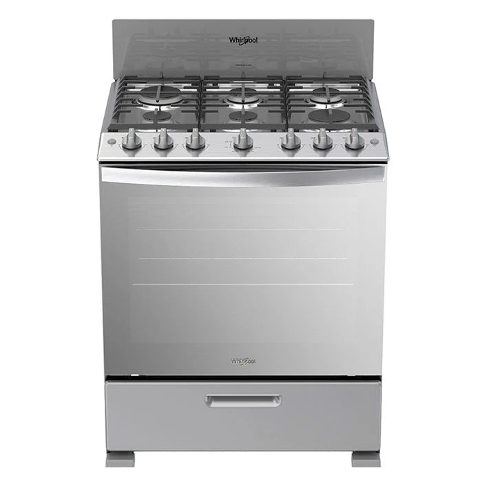WHIRLPOOL ESTUFA  GAS 30 IN PARRILLAS HIERRO FUNDIDO GRIS LWFR3400D